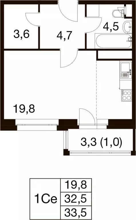 Студия Московская область, Балашиха Гагарина мкр, ул. Проектная, 9Ас1 ... - Фото 1