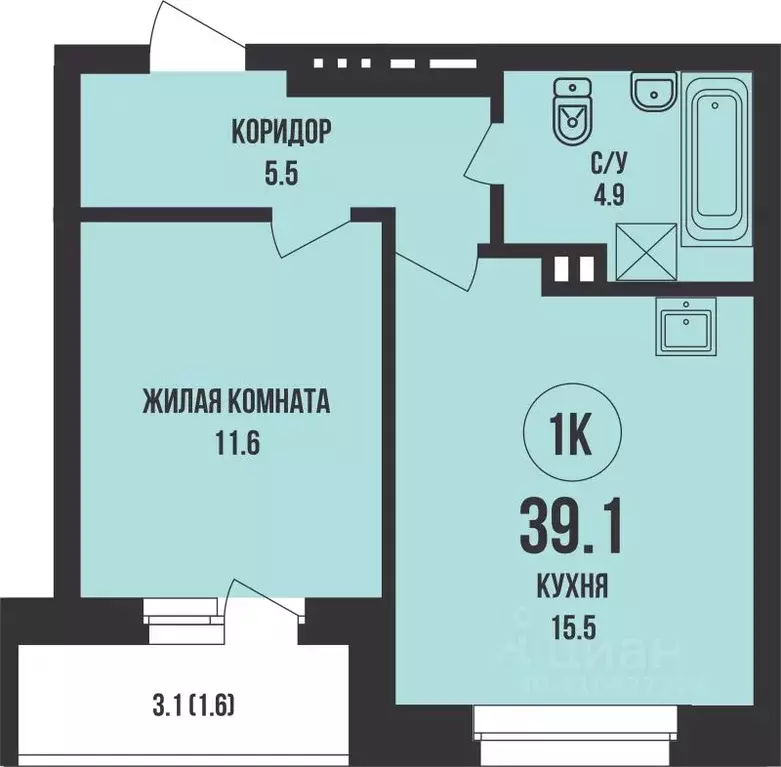 1-к кв. Новосибирская область, Новосибирск ул. Имени генерал-майора ... - Фото 1