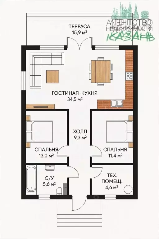 Дом в Татарстан, Лаишевский район, с. Сокуры ул. Покровская (90 м) - Фото 2