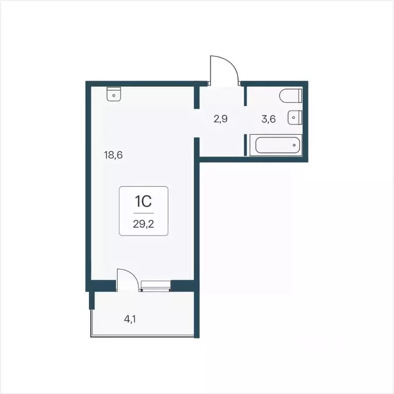 Студия Новосибирская область, Новосибирск Кедровая ул., 80/3 (29.2 м) - Фото 0