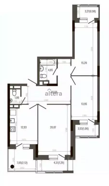 3-к кв. Татарстан, Казань Приволжская ул., 210 (89.9 м) - Фото 2