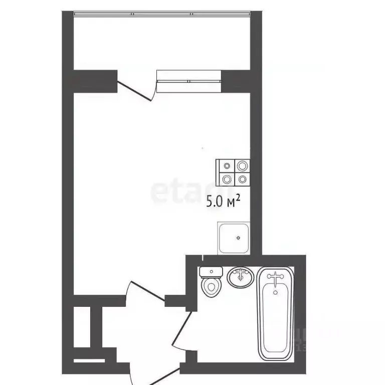 Студия Тюменская область, Тюмень ул. Станционная, 14А (19.0 м) - Фото 0