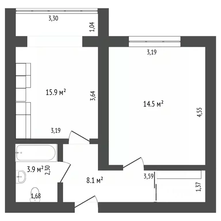 1-к кв. Ставропольский край, Ставрополь Гражданская ул., 1/2 (44.3 м) - Фото 1
