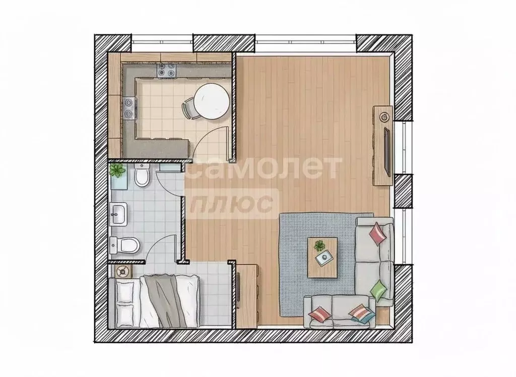 1-к кв. Московская область, Домодедово городской округ, пос. Санатория ... - Фото 2