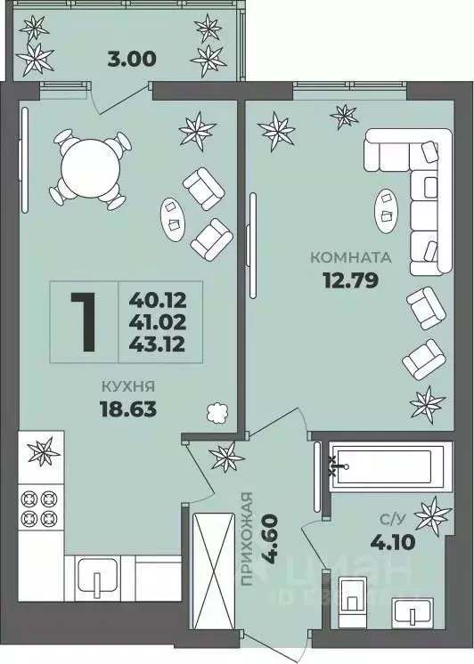 1-к кв. Калининградская область, Калининград ул. Генерала Толстикова, ... - Фото 1