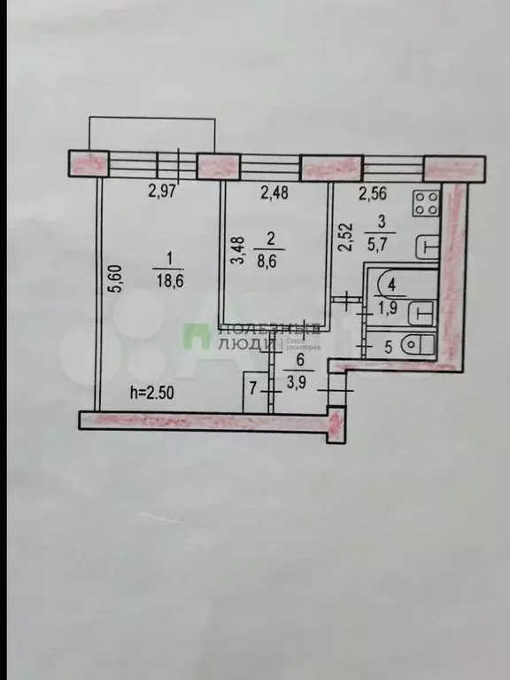 2-к. квартира, 40,3 м, 5/5 эт. - Фото 0