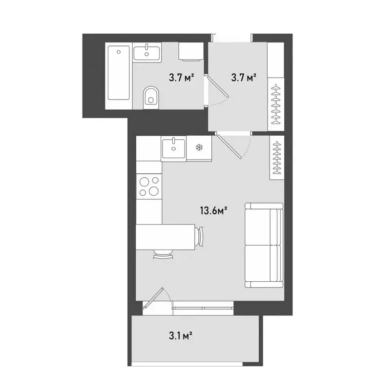 Квартира-студия: Ижевск, Воткинское шоссе, 41к2 (24.2 м) - Фото 1