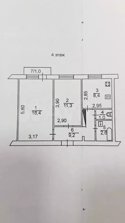 2-к. квартира, 52 м, 4/9 эт. - Фото 0