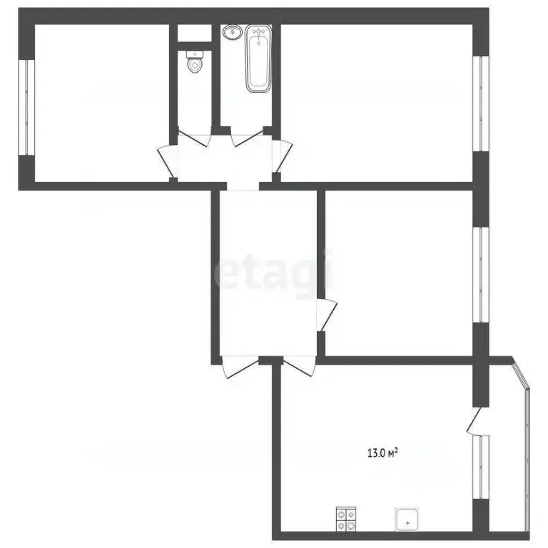 3-к кв. Тюменская область, Тюмень Широтная ул., 172 (85.1 м) - Фото 1