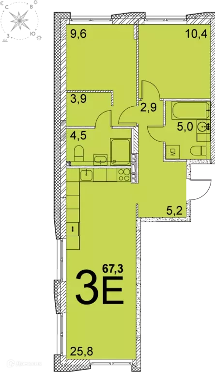 Продаётся 2-к квартира, 67 м - Фото 0