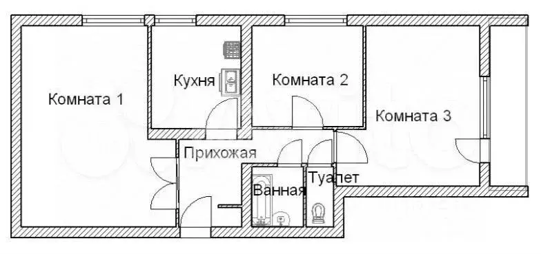 3-к. квартира, 63 м, 2/16 эт. - Фото 0