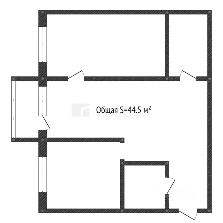 2-к кв. Алтайский край, Барнаул Деповская ул., 25 (44.5 м) - Фото 2