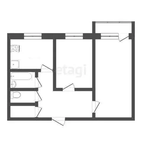 2-комнатная квартира: Абакан, улица Некрасова, 24Б (50.7 м) - Фото 0