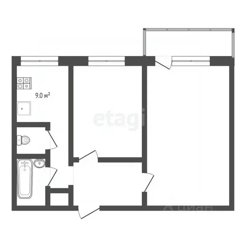 2-к кв. Владимирская область, Муром пос. Механизаторов, 69 (52.6 м) - Фото 1