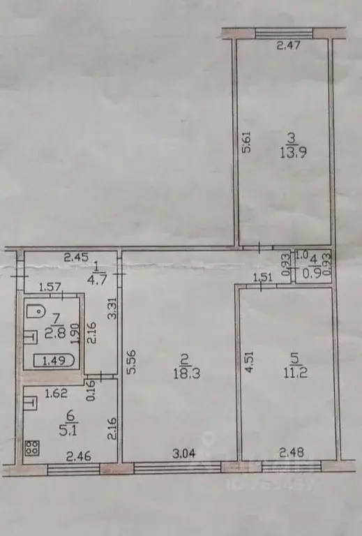 3-к кв. Татарстан, с. Высокая Гора ул. Юбилейная, 13 (56.9 м) - Фото 1