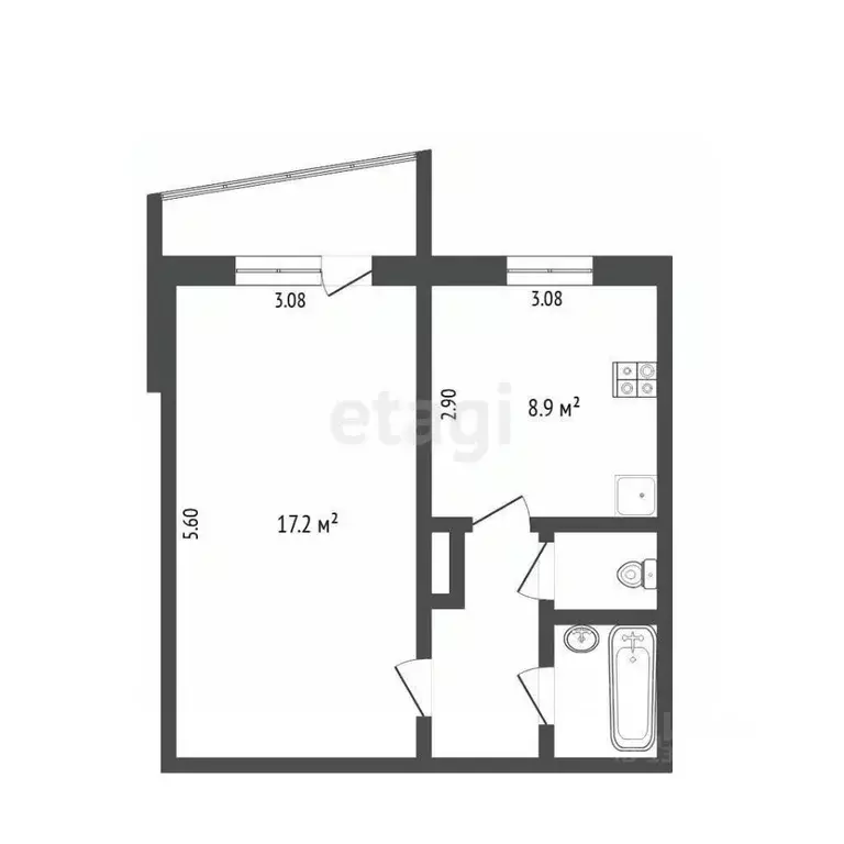 1-к кв. Тюменская область, Тюмень Широтная ул., 53 (33.2 м) - Фото 2