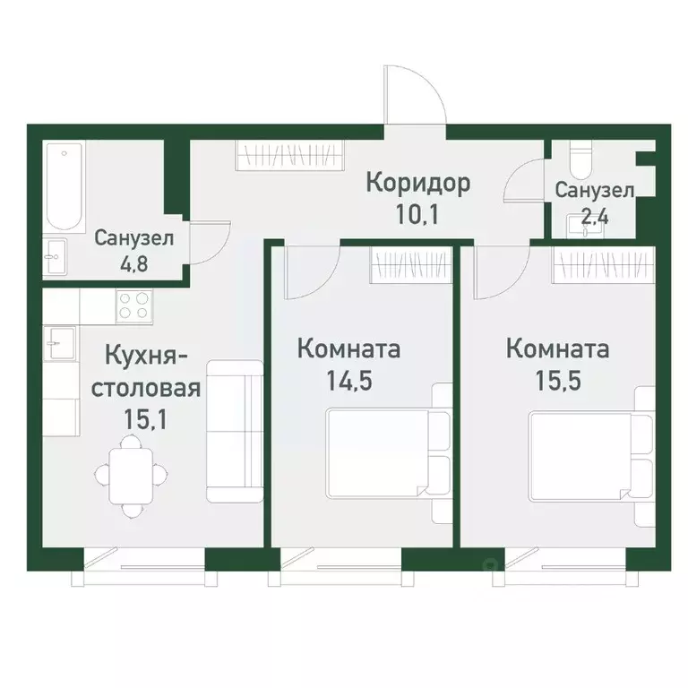 2-к кв. Челябинская область, Челябинский городской округ, пос. ... - Фото 0