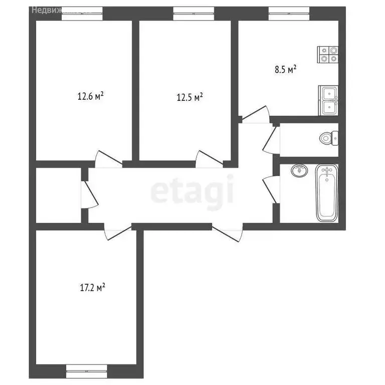 3-комнатная квартира: Рыбинск, Гражданская улица, 47 (67.6 м) - Фото 1