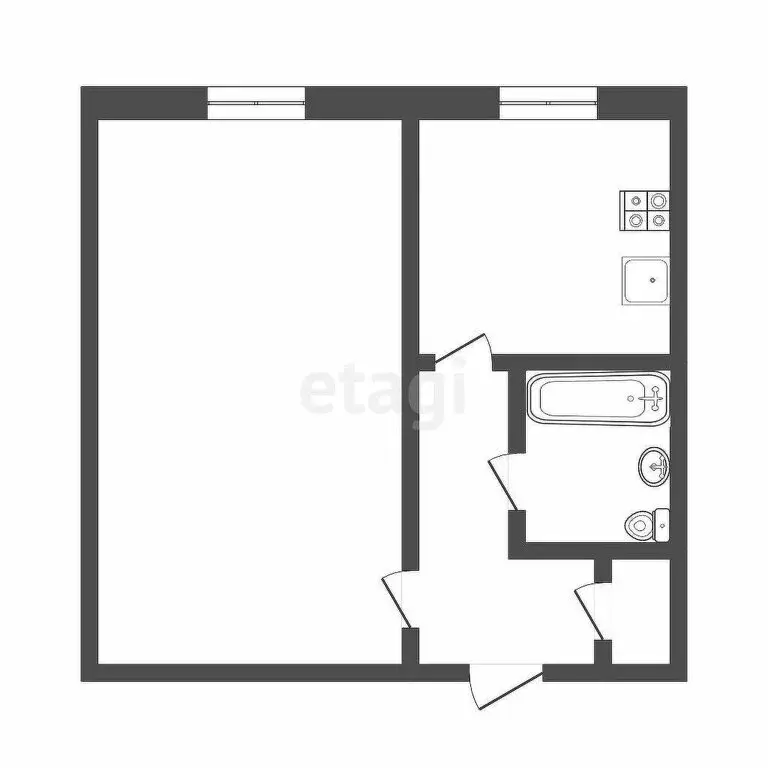 1-комнатная квартира: Тюмень, улица Ватутина, 14 (30 м) - Фото 1