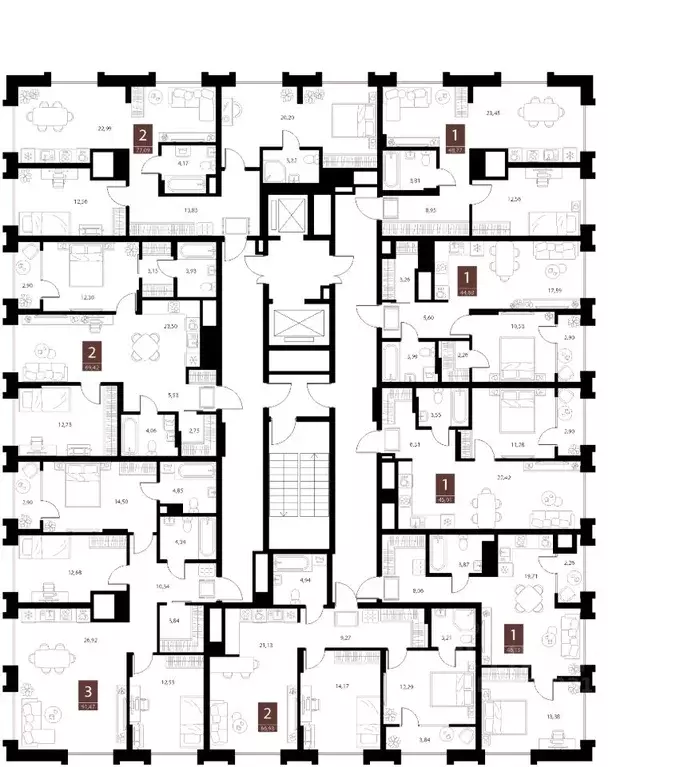 1-к кв. Рязанская область, Рязань ул. Бирюзова, 20с1 (48.77 м) - Фото 2