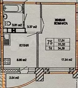 1-к. квартира, 33,2 м, 12/17 эт. - Фото 0