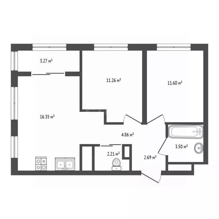 2-к кв. Санкт-Петербург бул. Измайловский, 11 (55.0 м) - Фото 2