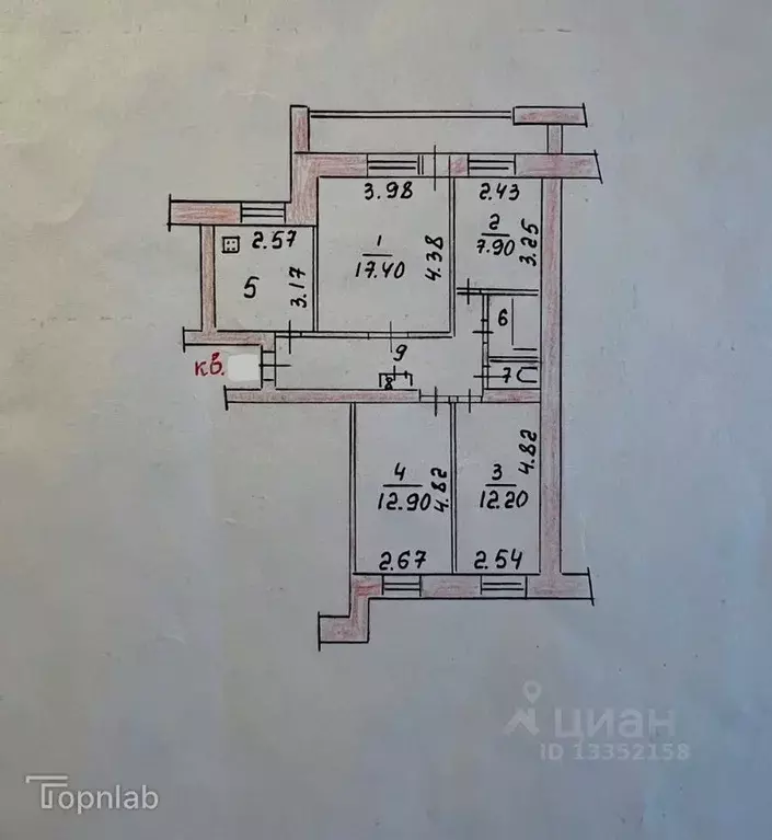 4-к кв. Чувашия, Чебоксары ул. Богдана Хмельницкого, 109к1 (75.5 м) - Фото 1