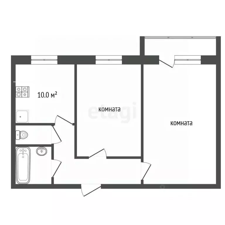2-к кв. Владимирская область, Муром Трудовая ул., 21 (52.6 м) - Фото 1