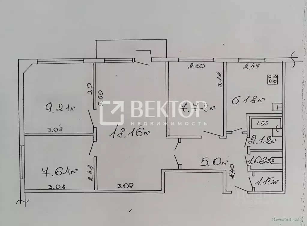 3-к кв. Ивановская область, Иваново 30-й мкр, 54 (60.0 м) - Фото 1