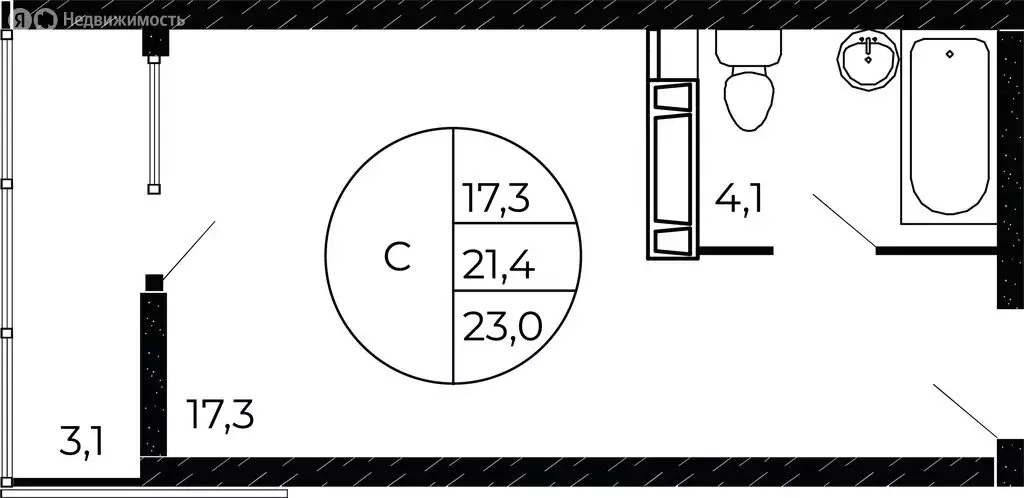 Квартира-студия: Аксай, улица Александра Невского, 2к2 (22.4 м) - Фото 2