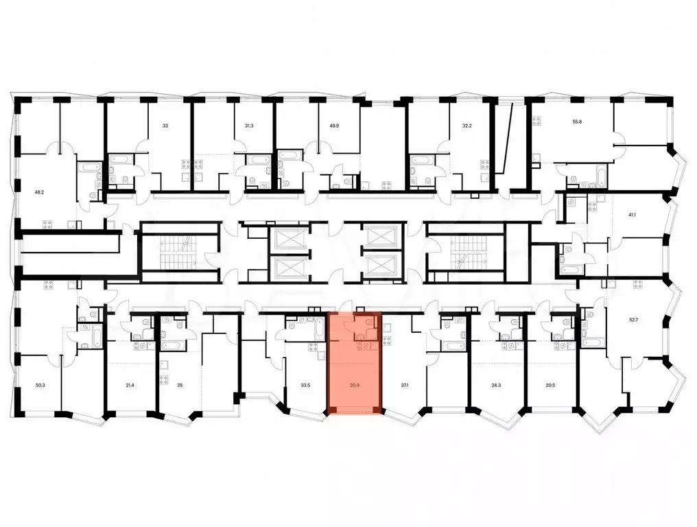 Квартира-студия, 20,9 м, 18/31 эт. - Фото 1