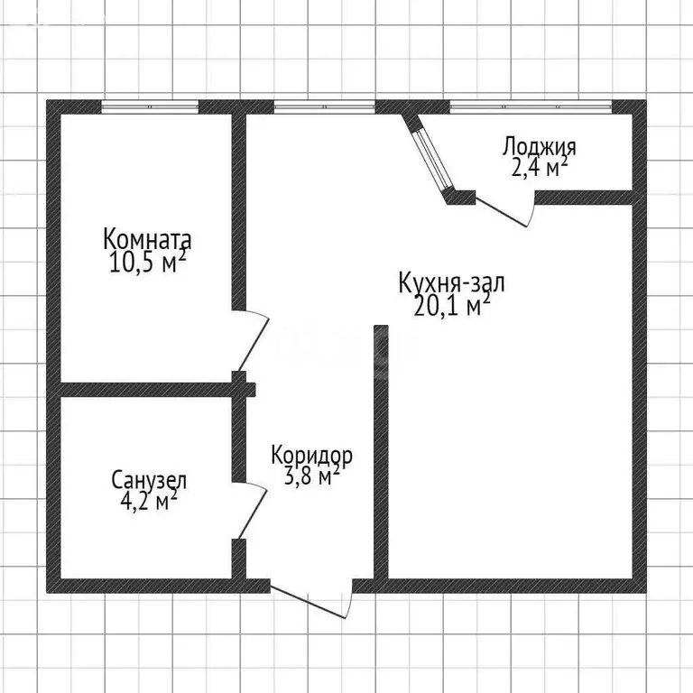1-комнатная квартира: Майкоп, Степная улица, 2 (38.6 м) - Фото 1