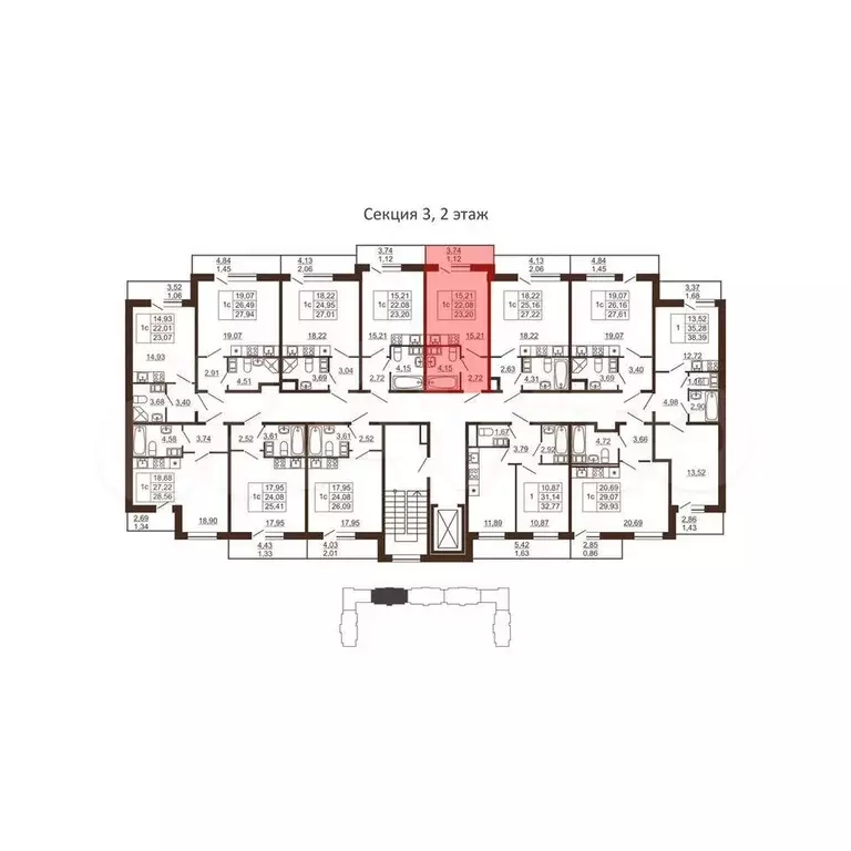 Квартира-студия, 23,2 м, 5/6 эт. - Фото 1