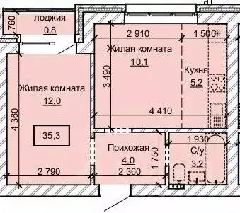 2-к кв. Алтайский край, Барнаул ул. Анатолия (35.3 м) - Фото 0