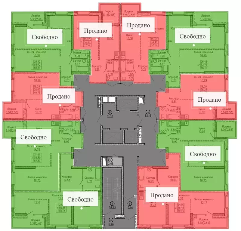 2-к кв. Приморский край, Владивосток ул. 2-я Строительная, 25 (56.9 м) - Фото 2