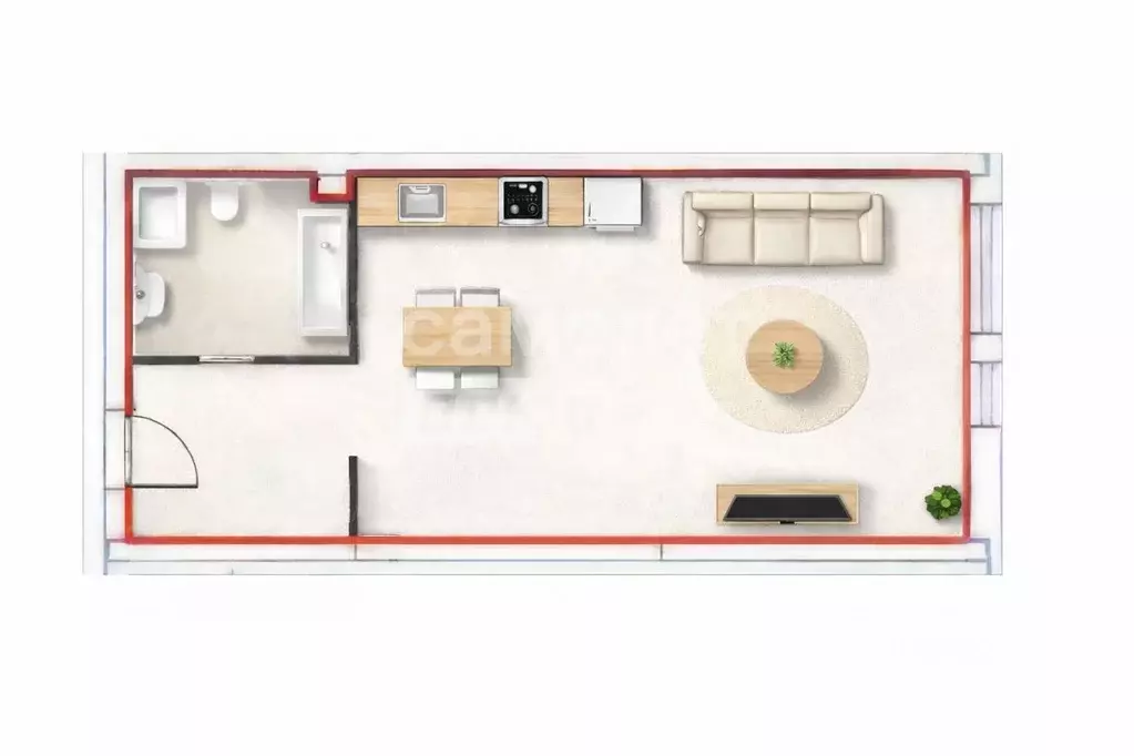 Студия Москва Новоостаповская ул., 16к1 (26.7 м) - Фото 2