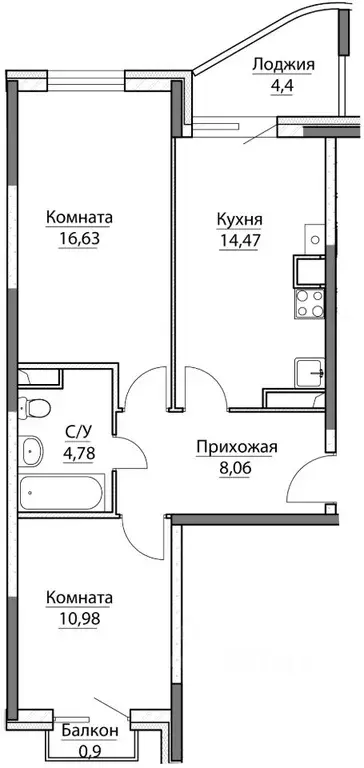 2-к кв. Ярославская область, Ярославский район, Заволжское с/пос, пос. ... - Фото 0