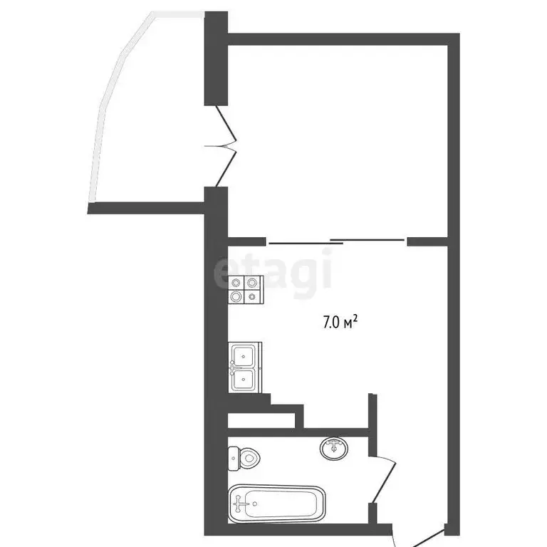 Квартира-студия: Ялта, улица Дражинского, 45А (33.8 м) - Фото 1