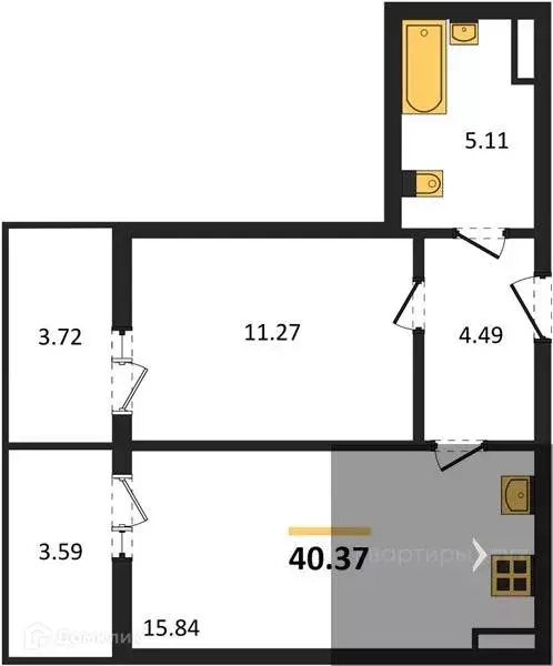 Продаётся 1-к квартира, 40.37 м - Фото 0