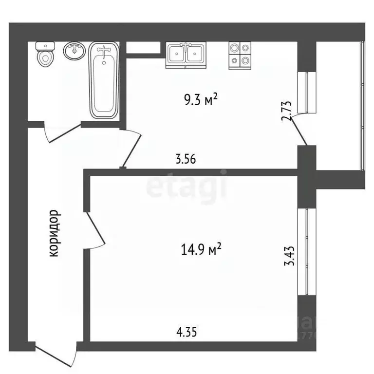 1-к кв. Ямало-Ненецкий АО, Муравленко Радужный мкр, пер. Нефтяников, ... - Фото 1