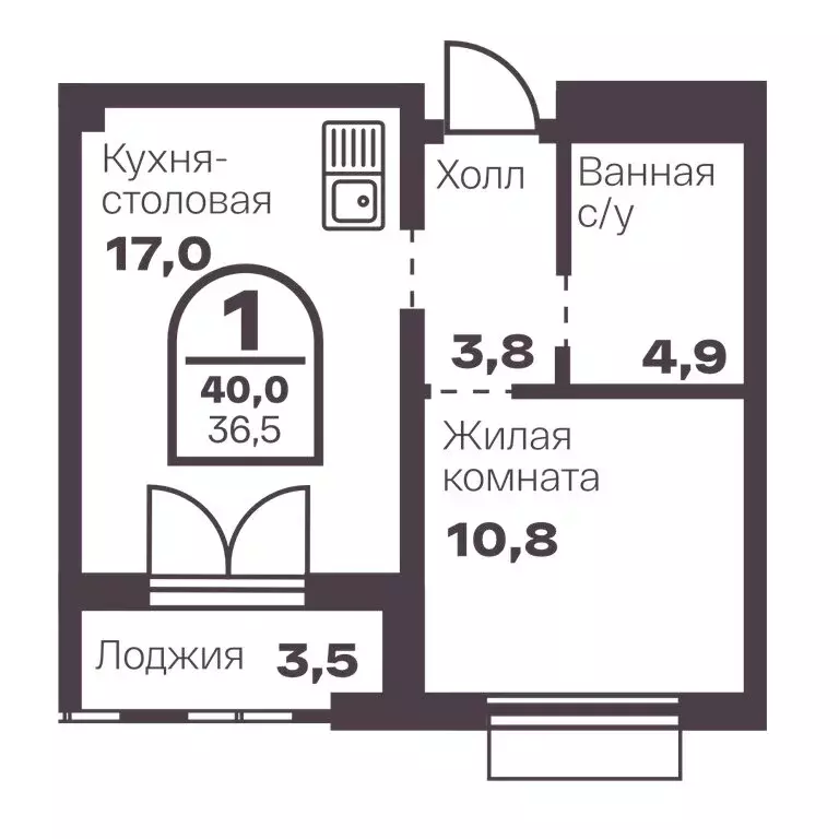 1-комнатная квартира: Челябинск, проспект Ленина, 19В (36.5 м) - Фото 1