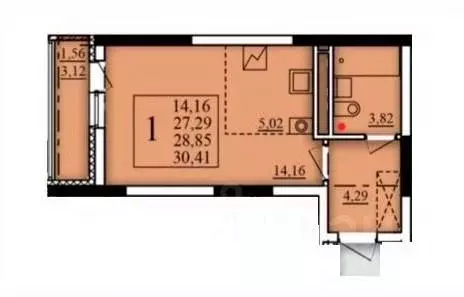 Студия Башкортостан, Уфа Затон-Восточный жилрайон, Паруса жилой ... - Фото 1