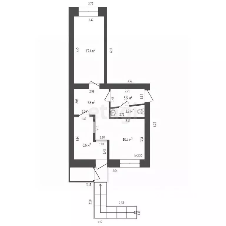 Офис в Саха (Якутия), Якутск ул. Дзержинского, 7 (44 м) - Фото 1