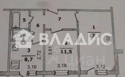 2-к кв. Белгородская область, Белгород ул. Буденного, 19 (52.0 м) - Фото 2