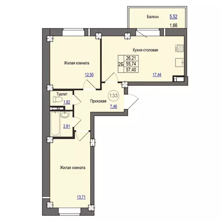 2-к кв. Псковская область, Псковский район, Завеличенская волость, д. ... - Фото 1