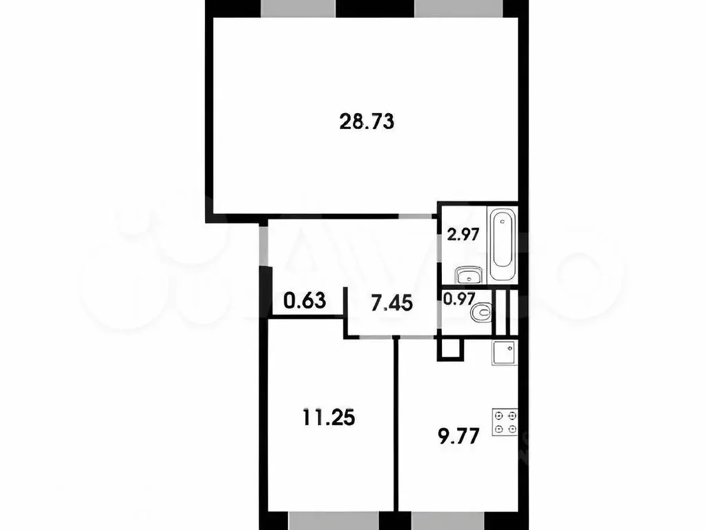 2-к. квартира, 60 м, 4/5 эт. - Фото 0