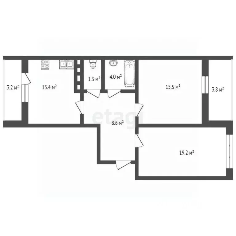 2-к кв. Краснодарский край, Анапа ш. Супсехское, 26к3 (61.9 м) - Фото 2