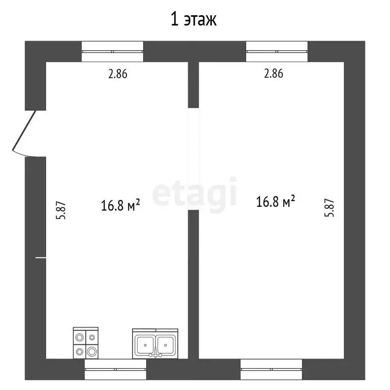 Дом в Чита, микрорайон Мирный (33.2 м) - Фото 1