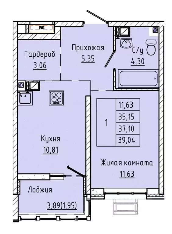1-к кв. Ростовская область, Ростов-на-Дону ул. Текучева, 370/3 (36.45 ... - Фото 0