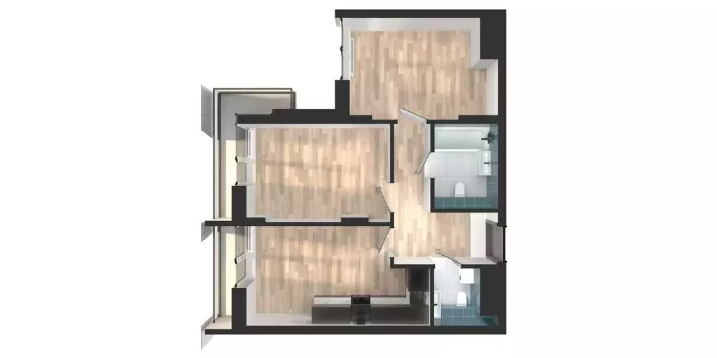 2-комнатная квартира: Казань, ЖК Мой Ритм, ПК14 (52.11 м) - Фото 1